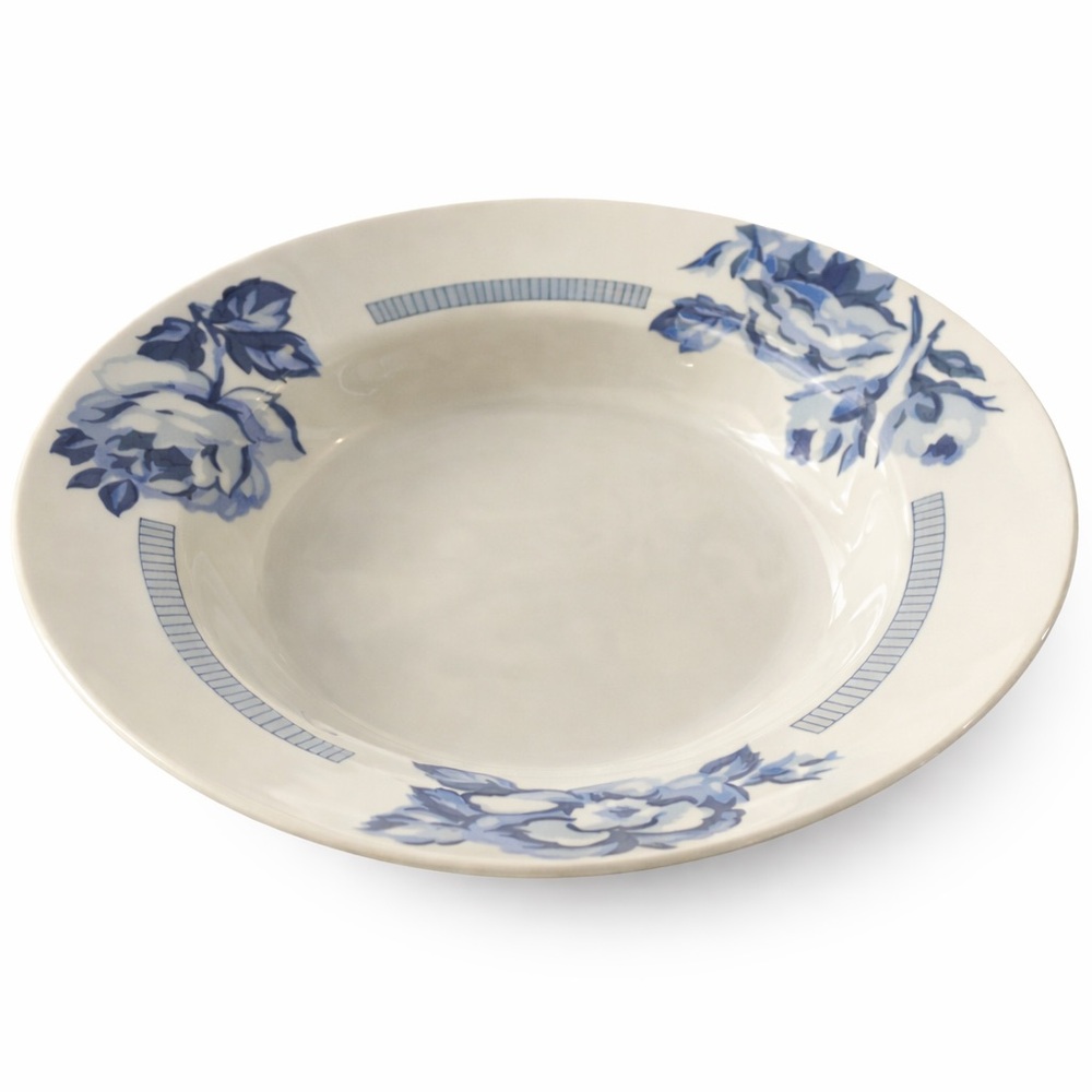 Vintage Gibson Blue Floral Rim Soup Cereal Bowl 8” China